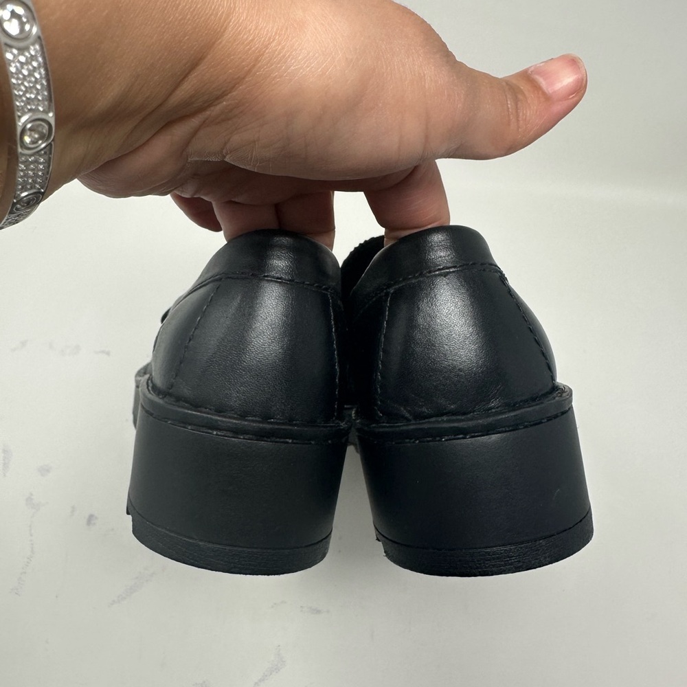 New Born - Carrera Leather Lug Sole Platform Penny Loafers size 9.5M - Picture 10 of 15